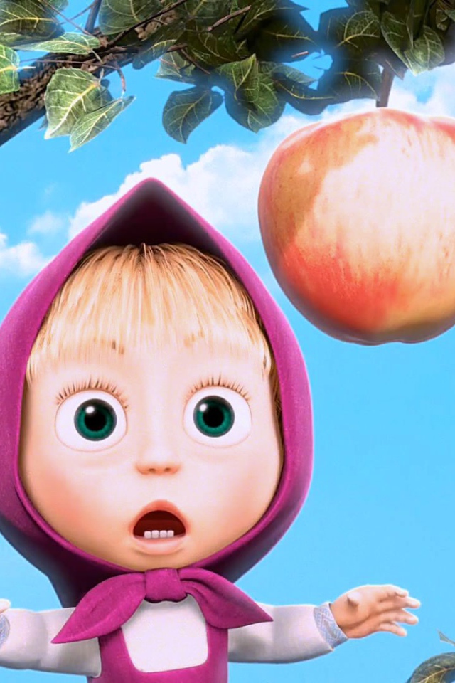 Маша увидела яблоко, мультфильм Маша и медведь