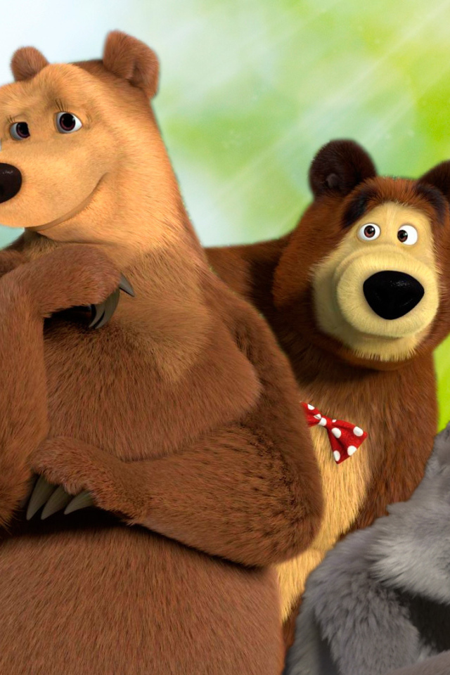 Маша и медведь на прогулке с друзьями