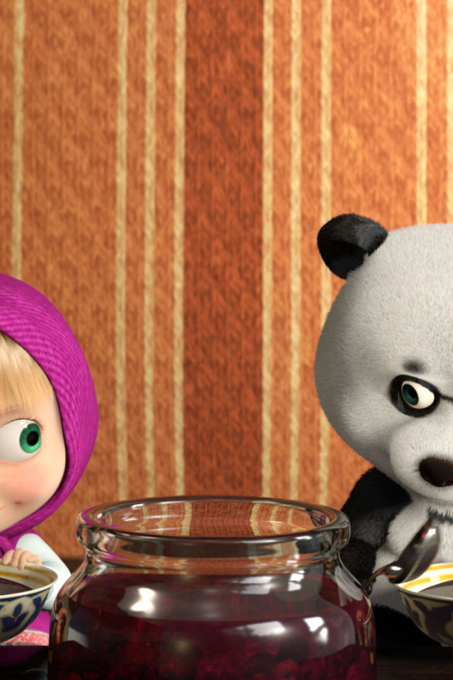 Маша кушает варенье, мультфильм Маша и медведь