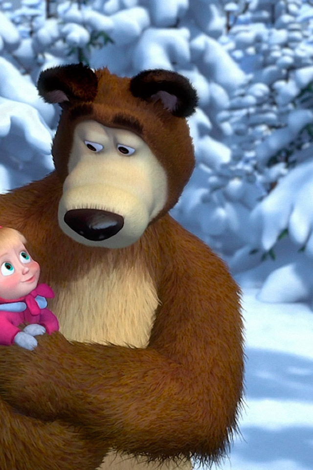 Маша на руках у медведя, мультфильм Маша и медведь