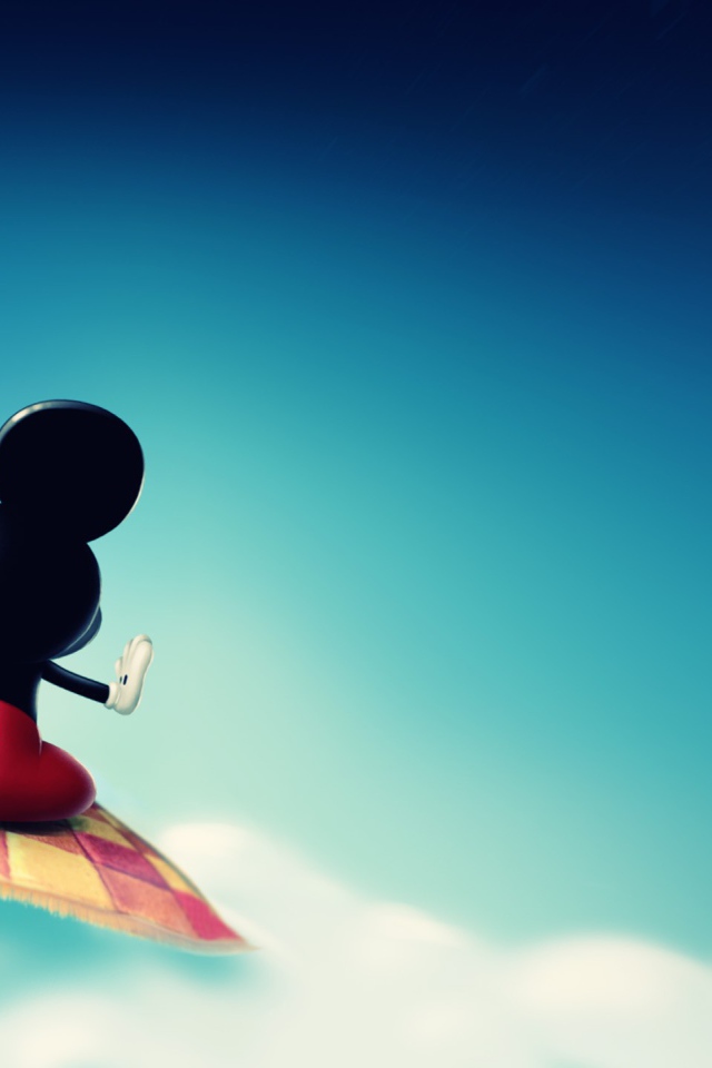 Микки Маус на ковре самолете