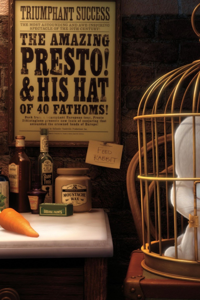 Грустный кролик в клетке, мультфильм