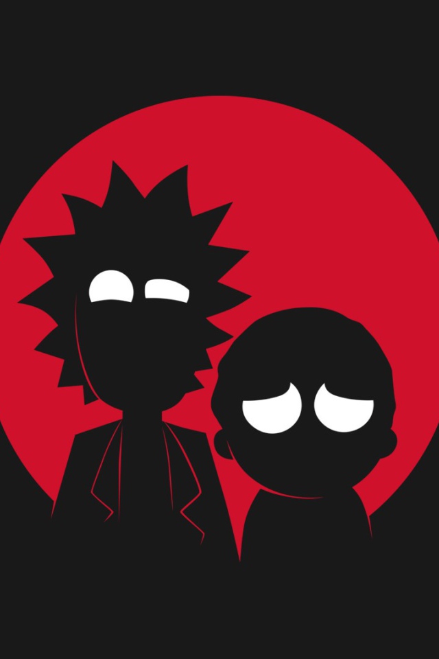 Силуэты героев мультфильма Рик и Морти