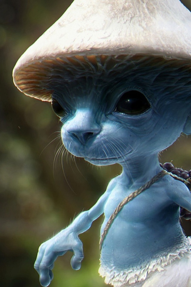 Зверек Смурф в лесу, мультфильм