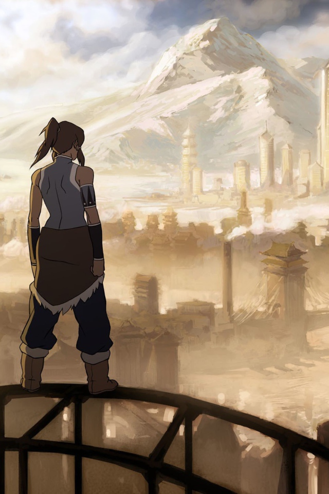 Девушка смотрит на город, мультфильм Легенда о Корре