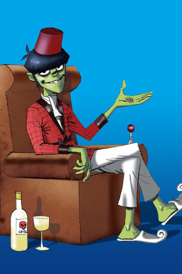 Зомби сидит на кресле, мультфильм