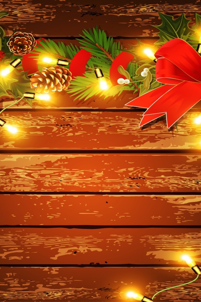 Гирлянда на потертом полу