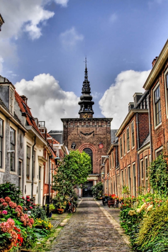 Цветущая узкая улица