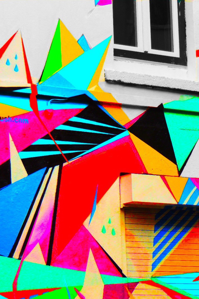 Яркие краски на стене дома в Дублине