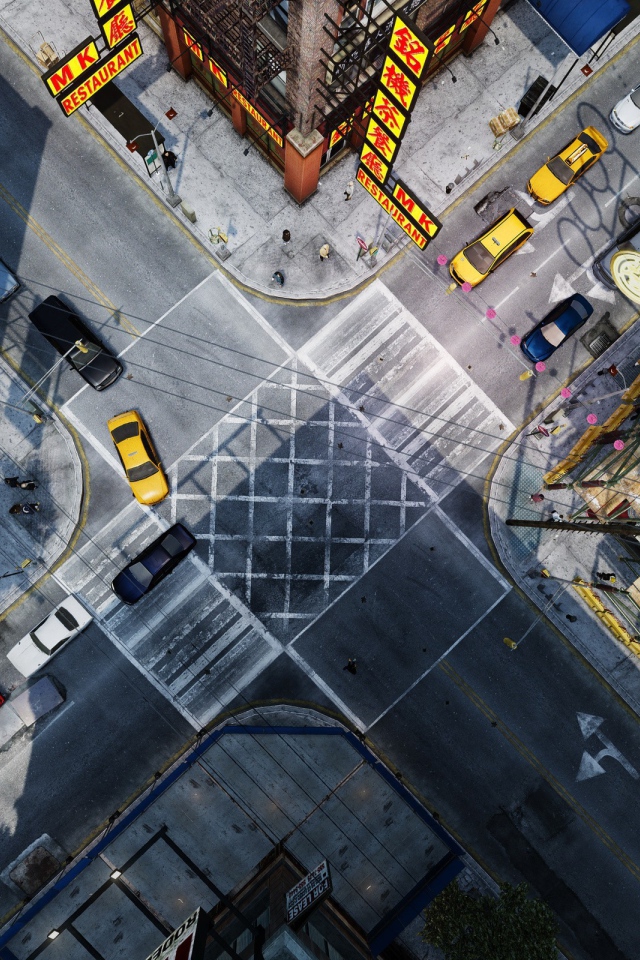 Оживленный перекресток в китайском квартале