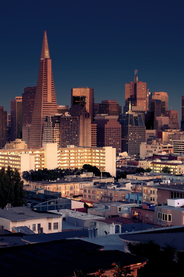 Вечерние небоскребы города Сан-Франциско