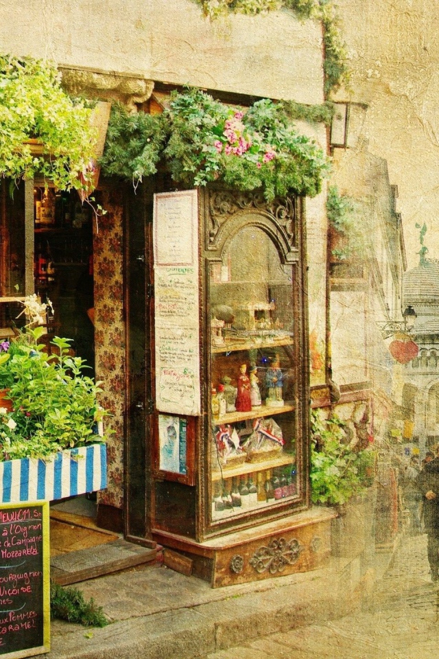 Цветочная лавка на одной из улиц Парижа