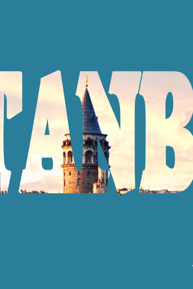 Галатская башня на названии Стамбула