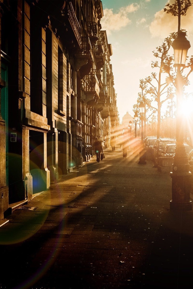 Блик от солнца на закате