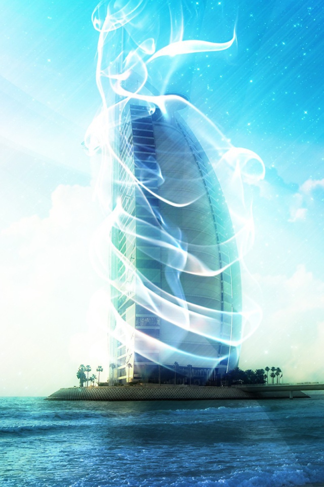 Дымка вокруг здания в Дубаи