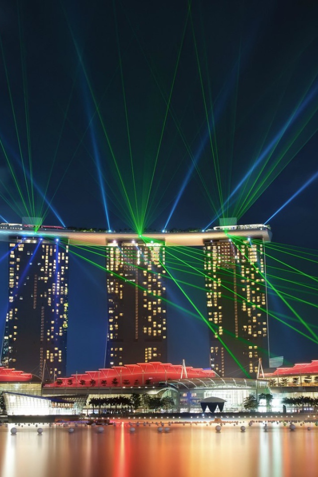 Лазерная иллюминация в Сингапуре