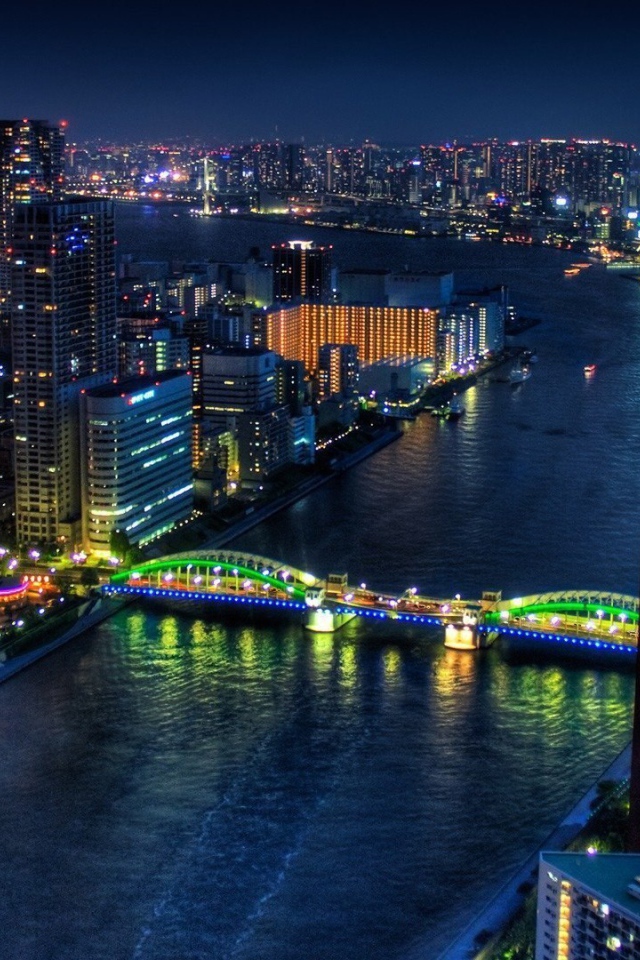 Ночной мост в Токио