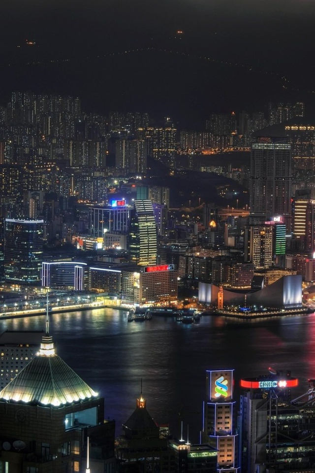 Ночной город Гонконг