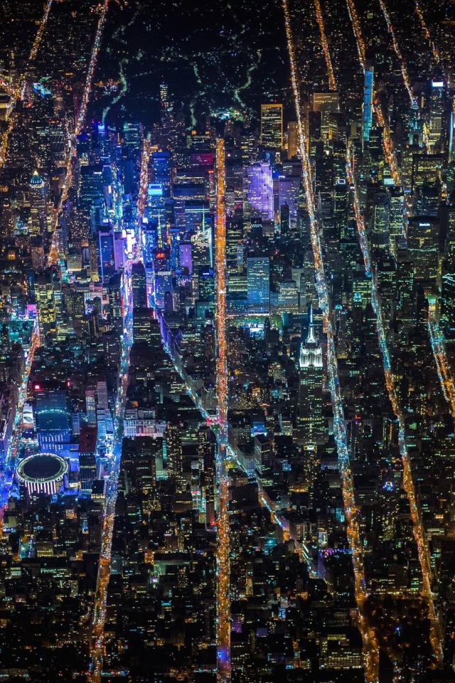 Ночной город с высоты