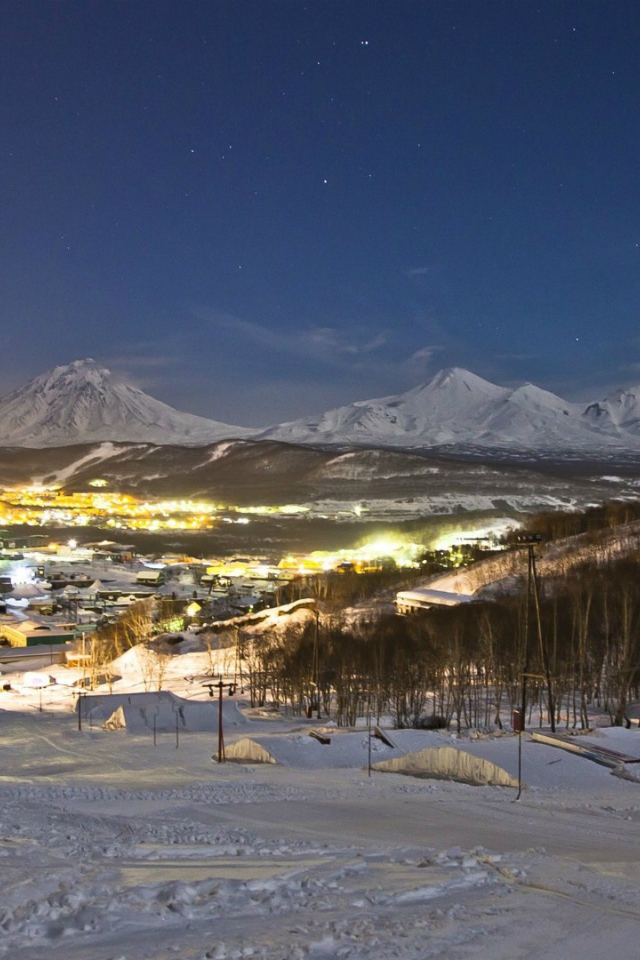 Ночной город на Камчатке