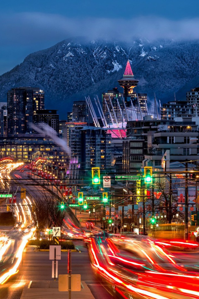 Ночной город Ванкувер, Канада