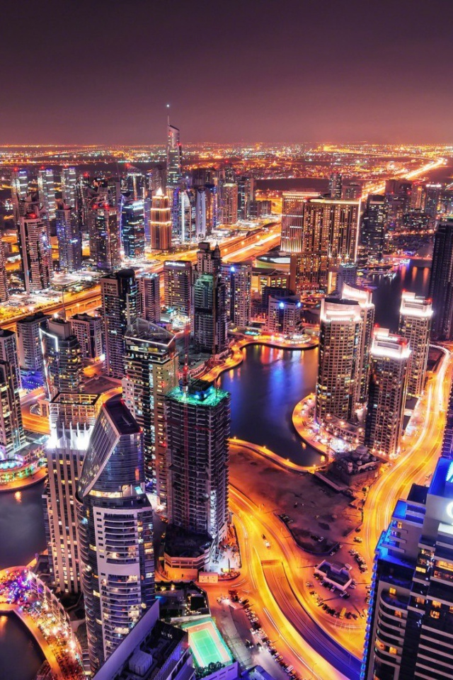 Ночные огни Дубая