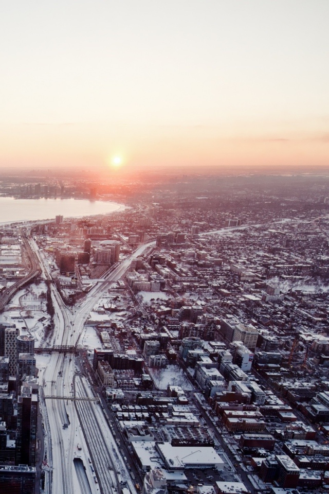 Панорама Торонто на закате