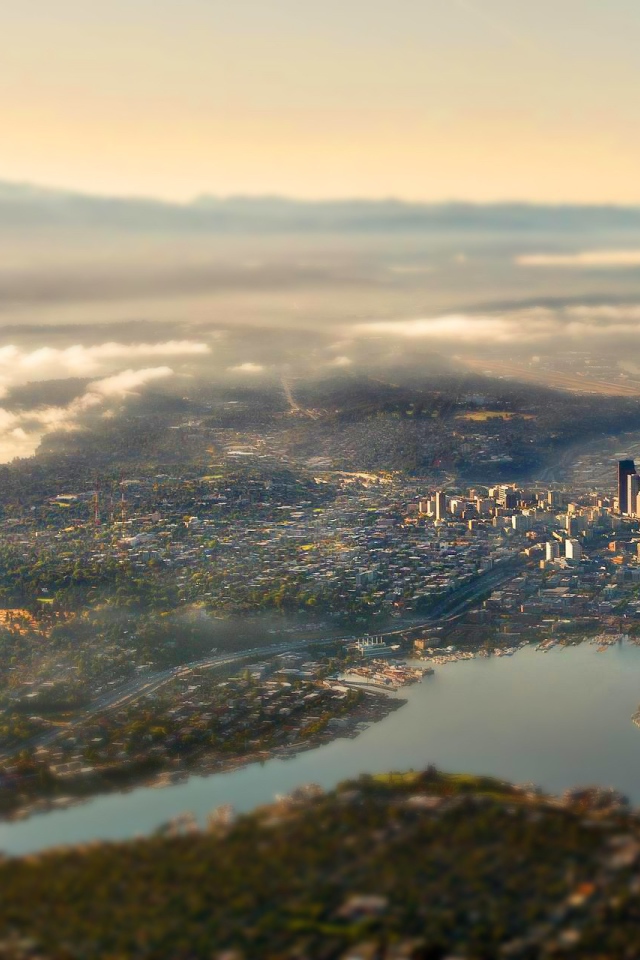 Панорама города Сиэтл с высоты