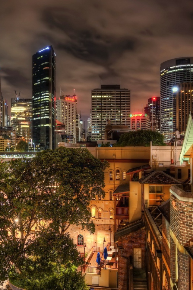 Огни ночного города, фото HDR