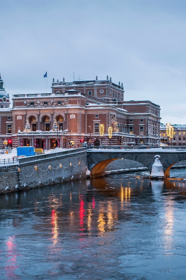 Зимний Стокгольм Швеция