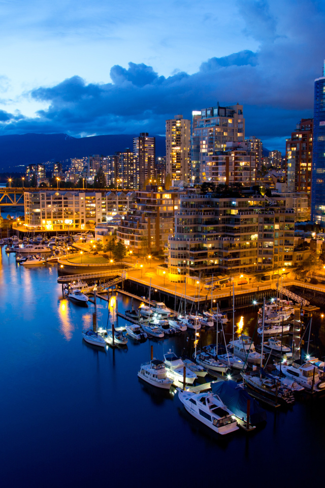 Ночной Ванкувер Канада