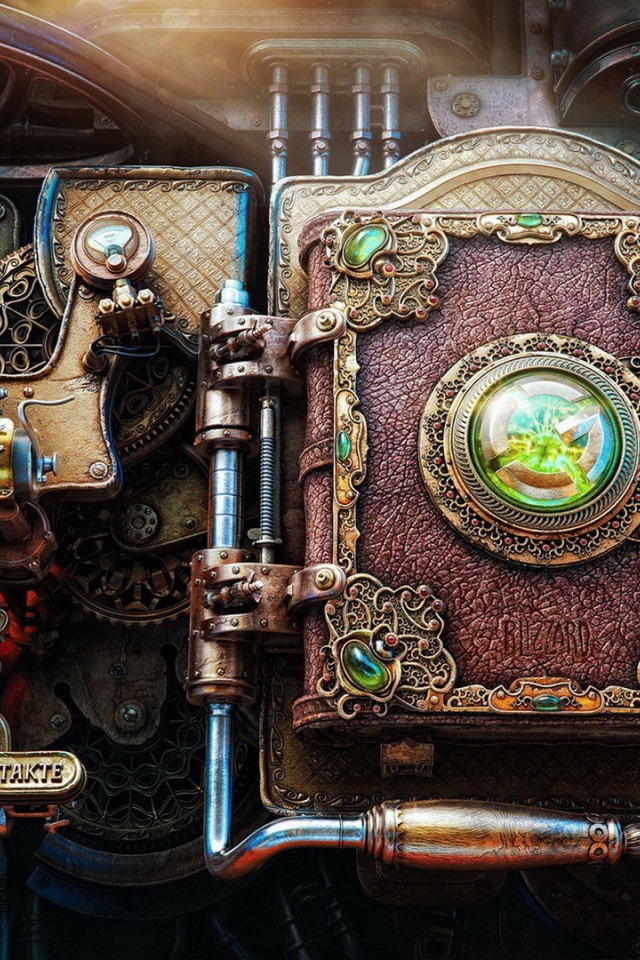 Панель компьютера стимпанк