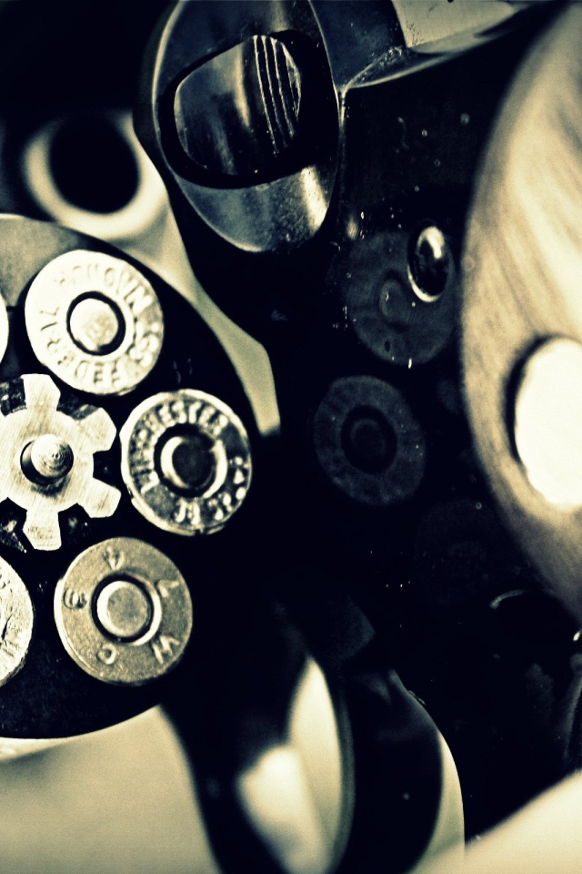 Полный комплект пуль в револьвере