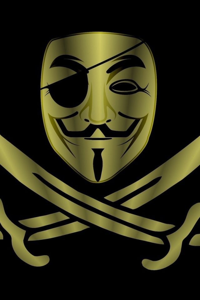 Анонимус на пиратском флаге