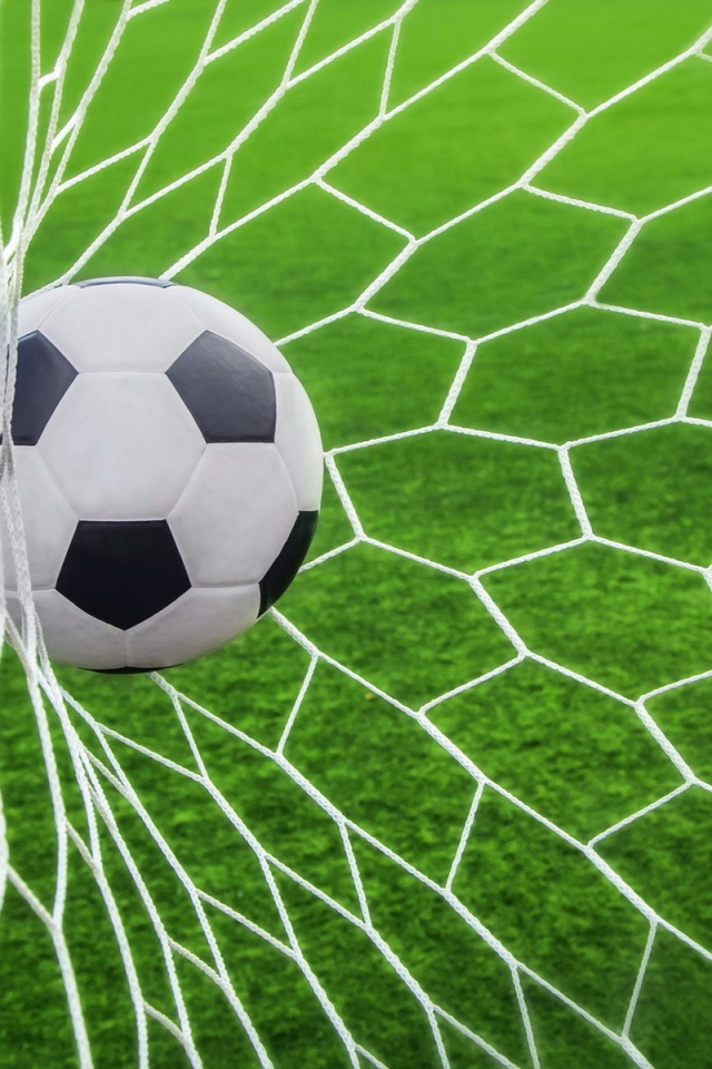 Мяч в сетке футбольных ворот