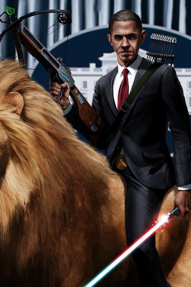 Барак Обама оседлал льва