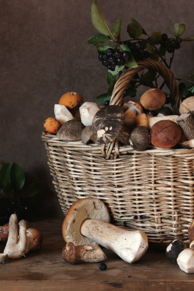 Корзина с плодами осени