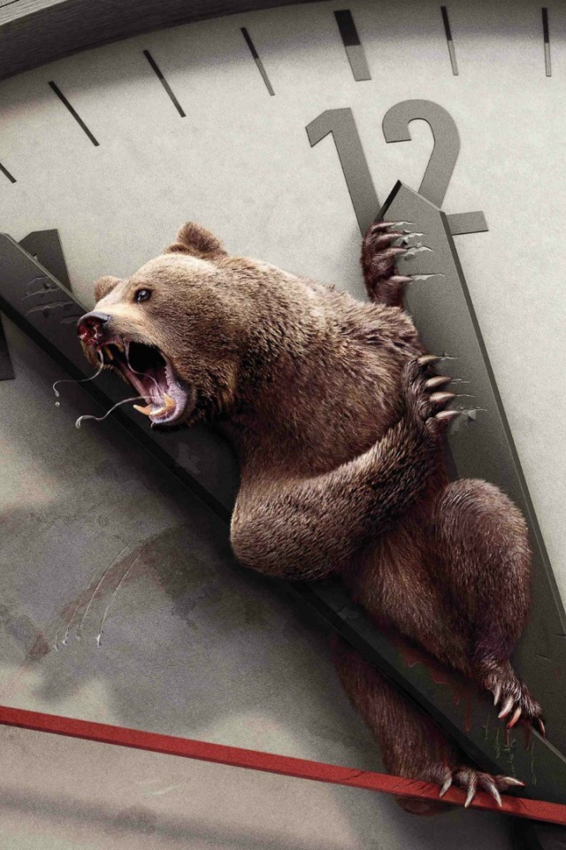 Медведь на часовом циферблате