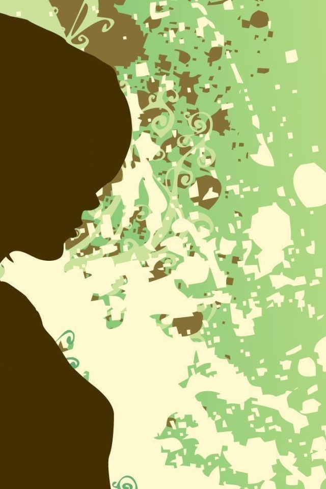 Коричневый силуэт девушки