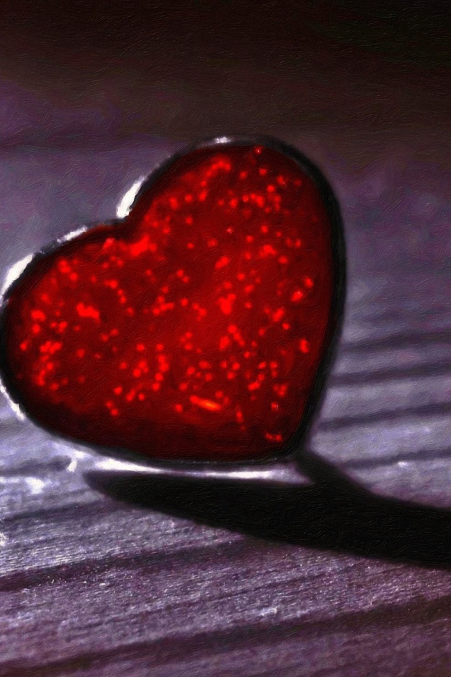 Кристальное красное сердце