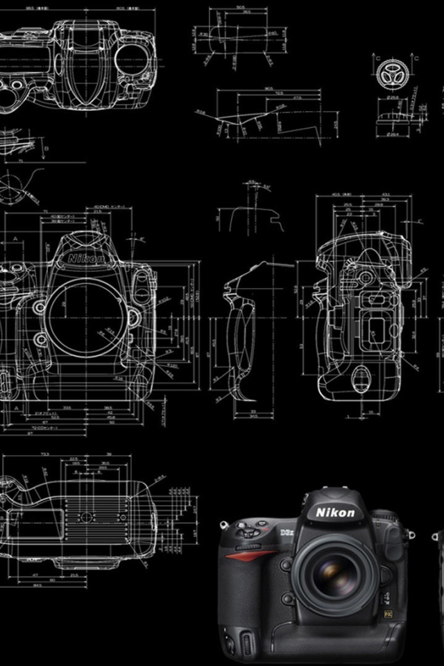 Чертеж фотоаппарата Никон