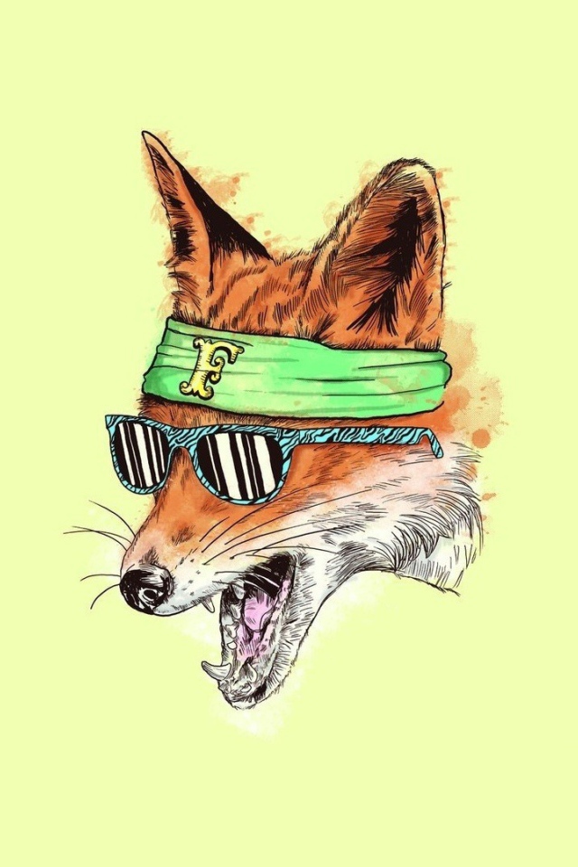 Лиса в очках хиппи