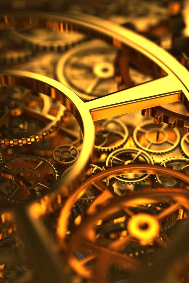 Золотые шестеренки на часах