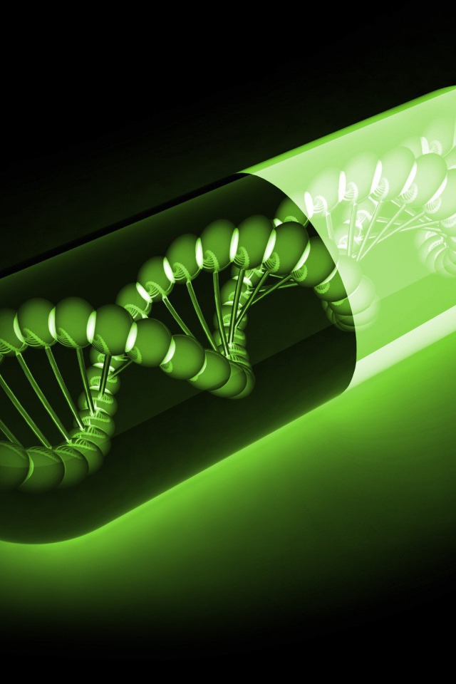Зеленая ДНК, черный фон