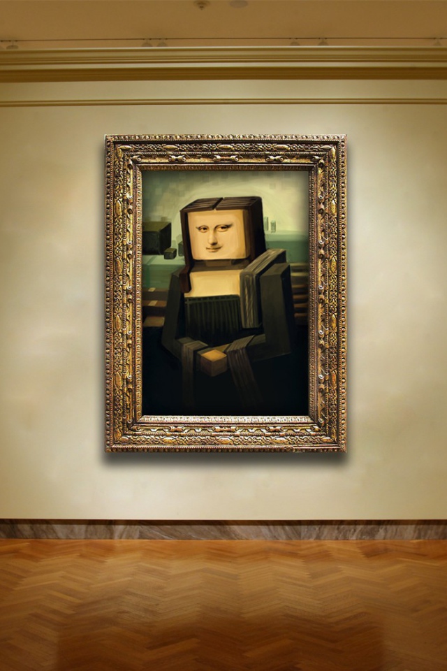 Мона Лиза в стиле Minecraft