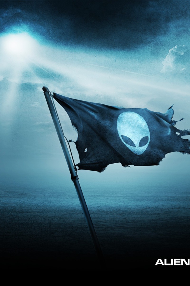 Пиратский флаг с инопланетянином