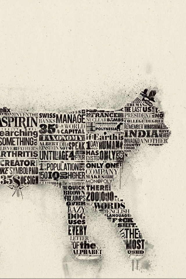 Силуэт кошки из надписей