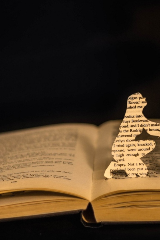 Силуэты героев на страницах книги