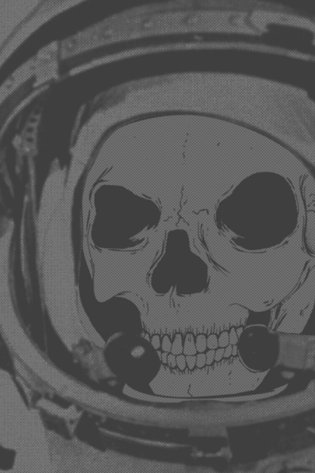 Череп космонавта в скафандре