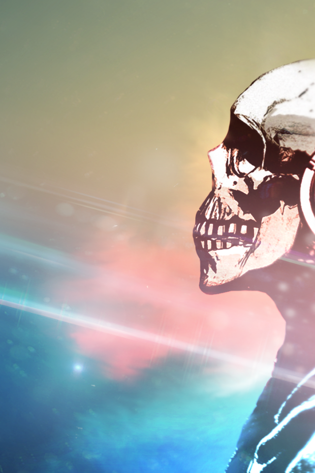 Череп слушает музыку